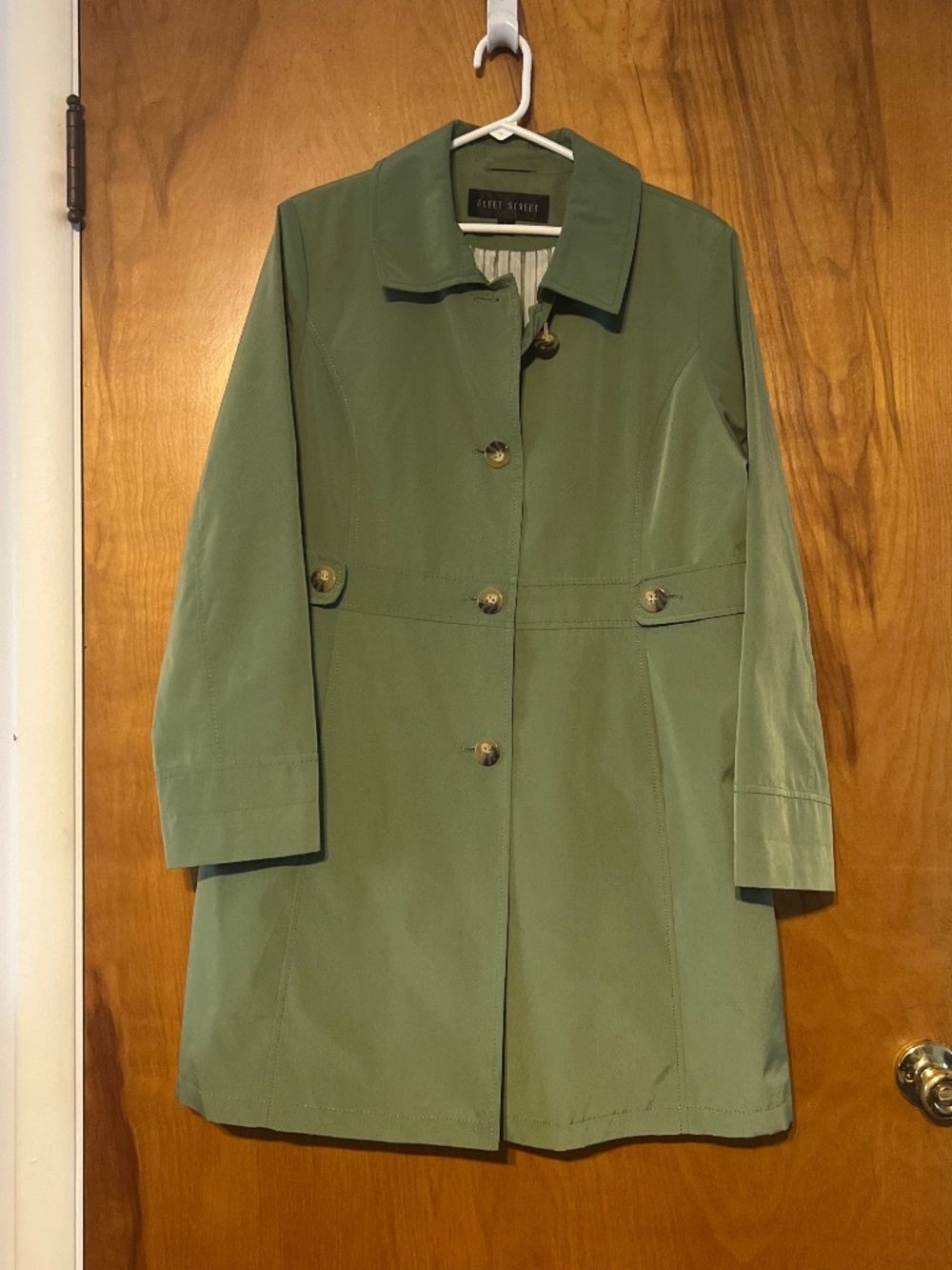 Olive Green Mid-Length Button Coat